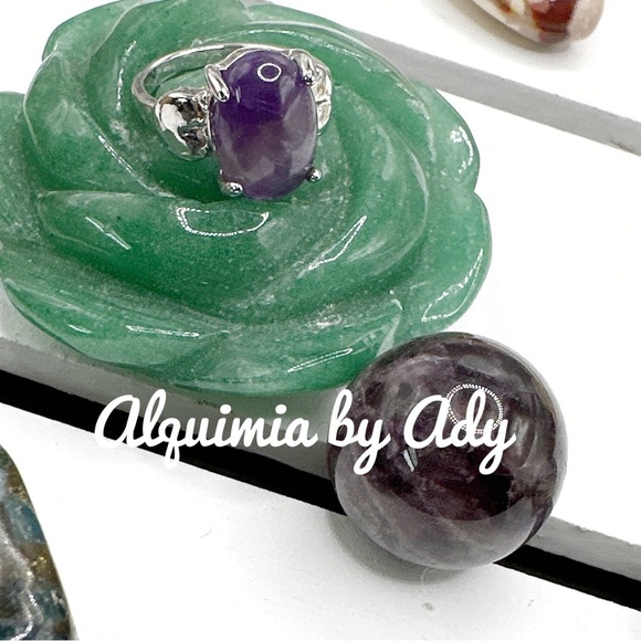 Amethyst silver Victorian gem ring - Picture 2 of 10